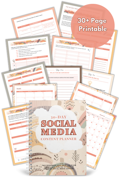 Streamline your social media management with our 30-Day Social Media Content Planner. Plan, create, and impress your followers with ease.