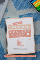 Unlock your creativity and maintain a strong online presence with our 30-Day Social Media Content Planner. Stay organized, inspired, and stress-free.