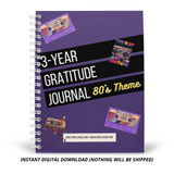 3-Year Gratitude Journal | 80's Cassettes (370+ Pages)