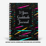 3-Year Gratitude Journal | 80's Cassettes (370+ Pages)