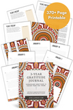African Pattern design printable 3-year gratitude journal