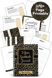 376-page fillable PDF Three Year Gratitude Journal leopard spots