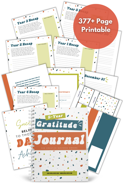 380-page printable gratitude journal for success