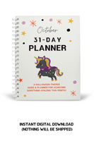 October Planner Halloween Unicorn Themed